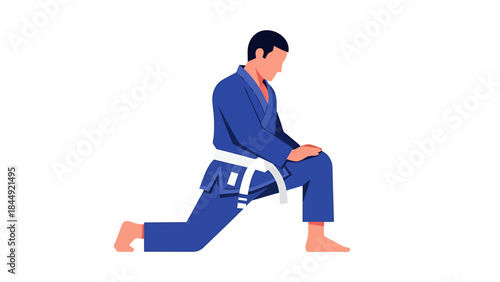 Business Professional Performing a Kneeling Exercise for Office Wellness and Flexibility