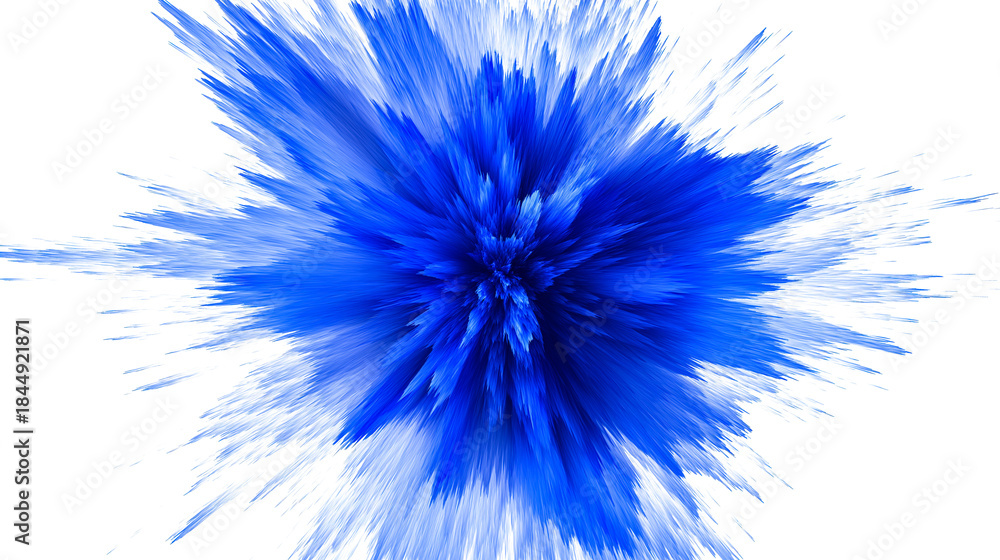 Obraz premium Blue line burst radiating from the center with varying thickness and motion, isolated on a transparent background. Ideal for tech effects, digital art, and creative visual design.