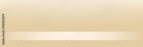 Cream, Beige background. Space for selling products on the website. Beige Background Empty Room Studio with table. Business backdrop. Empty room with light effect. Vector illustration.