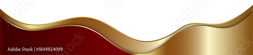 Abstract Gold and Red Wavy Banner Background