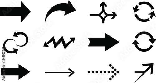Collection of various arrow icons and symbols