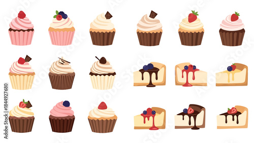 Elegant Assortment of Delicious Cupcakes and Creative Dessert Arrangements