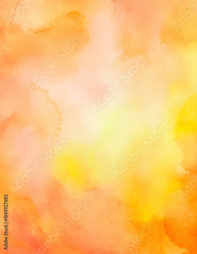 黄色 オレンジ 水彩テクスチャー 背景画像素材
