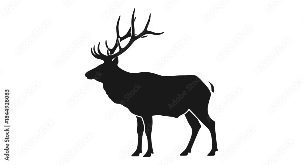Obraz premium Elk silhouette with transparent background