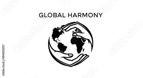 Earth in caring hands global harmony concept