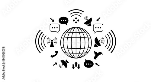 Global communication network with transparent background