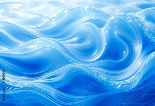 Abstract swirling blue waves, ethereal and calming ,  dynamic,  hues