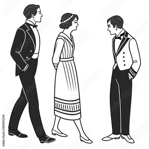 character-pack-in-formal-wear-isolated-on-pure-whi.eps