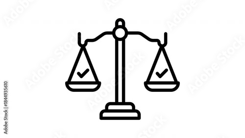 Animated Justice Balance Law Concept
