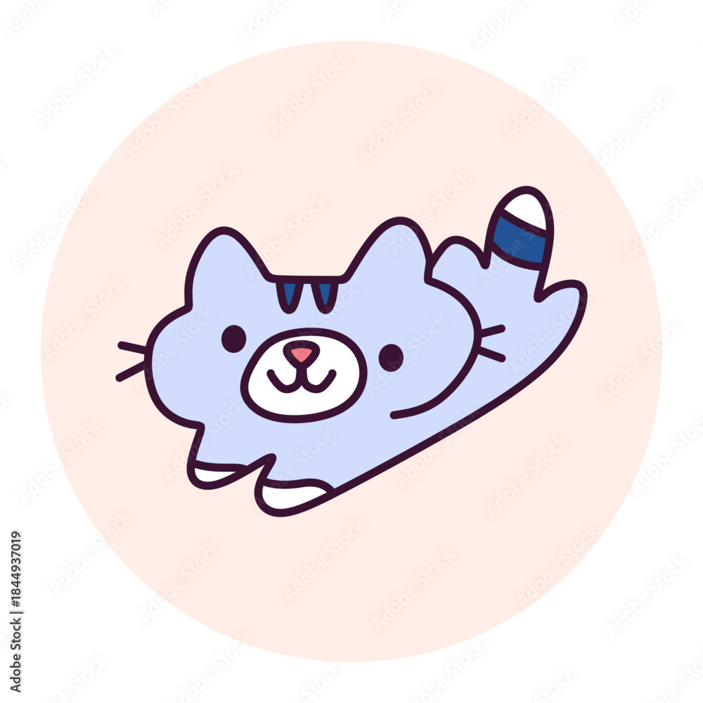 Fototapeta premium Funny Doodle Animal Circle Sticker Element