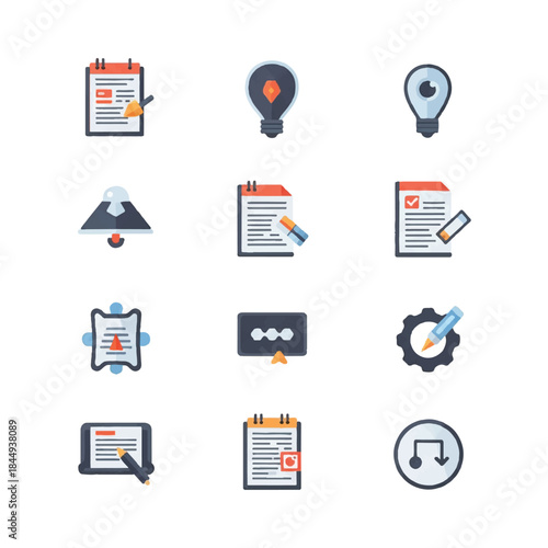 Collection of Various Icon Designs Displayed.