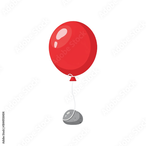 Red Balloon with Knot and String 1.
