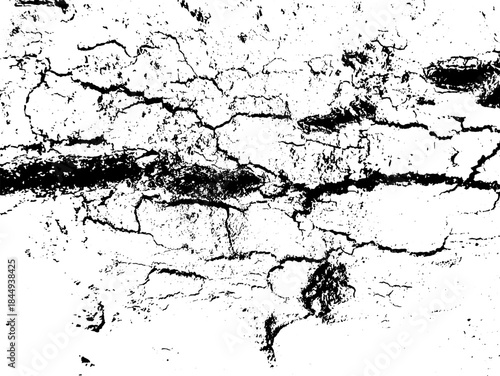  weathered rocky surface texture Grunge background black and white. Texture of chips, cracks, scratches, scuffs, dust, dirt .Vector pattern of cracks, chips, scuffs. Abstract vintage surface isolated