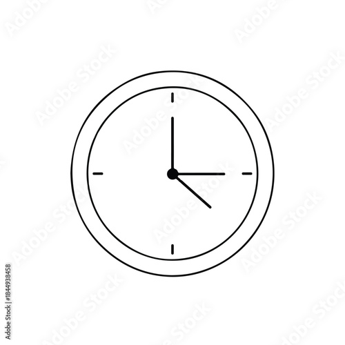 Simple Black Clock Face Showing Time.