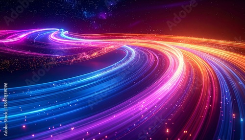 Hypermodern techno ribbons weaving through luminous space, holographic pulses, digital abstract 2026 theme, vibrant mobile aesthetic”