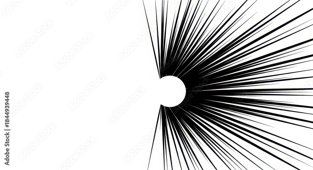 Obraz premium Graphic representation of extreme speed or impact radiating from a central point on a white background