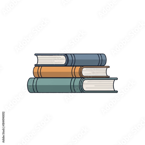 Stack of Hardcover Books with Colored Covers.