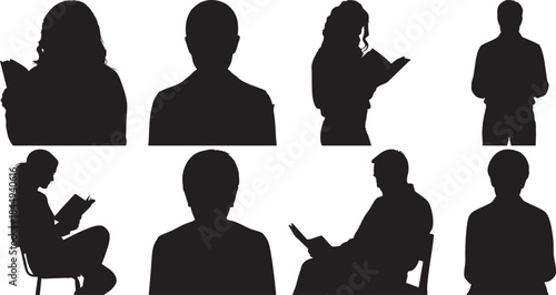 Silhouettes of People in Various Poses