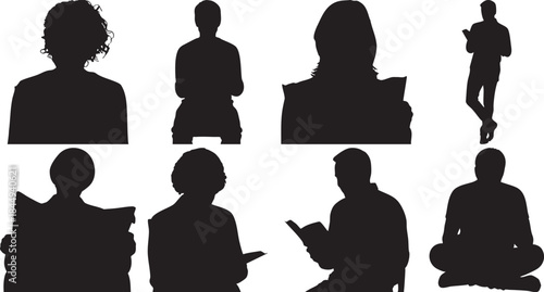 Silhouettes of People in Various Poses