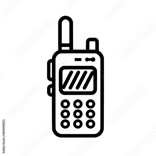 Walkie Talkie Radio Communication Line Icon Vector Illustration