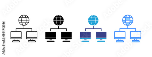 LAN  icon set multiple style collection