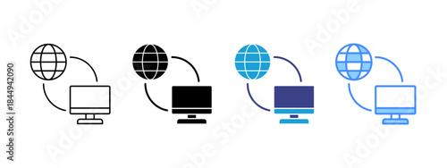 WAN icon set multiple style collection