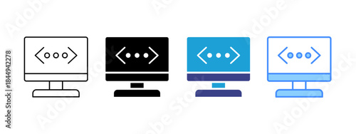 Virtual Network icon set multiple style collection