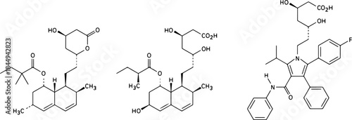 Organic Chemistry Molecular Structures Sketch Illustration