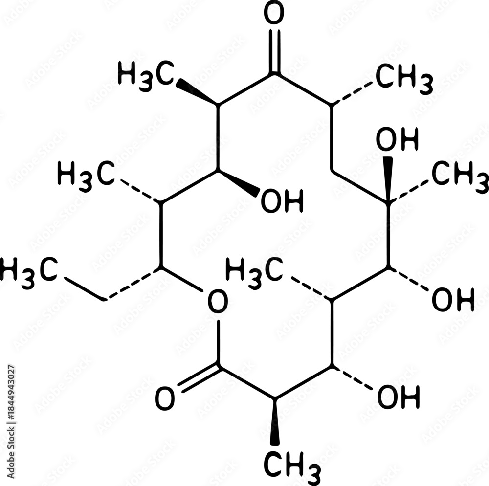 Obraz premium Organic Chemistry Molecular Structures Sketch Illustration