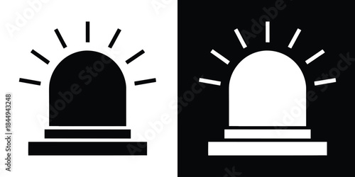 Siren icons, Emergency siren silhouette, Ambulance siren vector illustration
