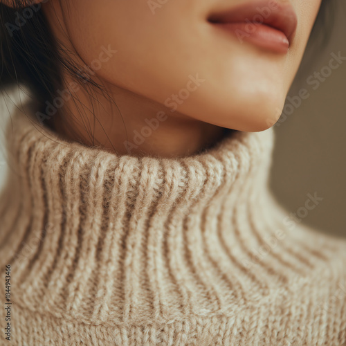 겨울 니트 상의와 목선 표현