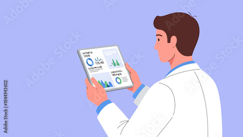Doctor Analyzing Medical Data on a Digital Tablet for Healthcare Insights