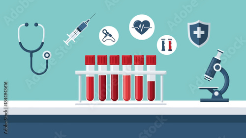 Modern Medical Laboratory with Test Tubes and Equipment for Healthcare Research