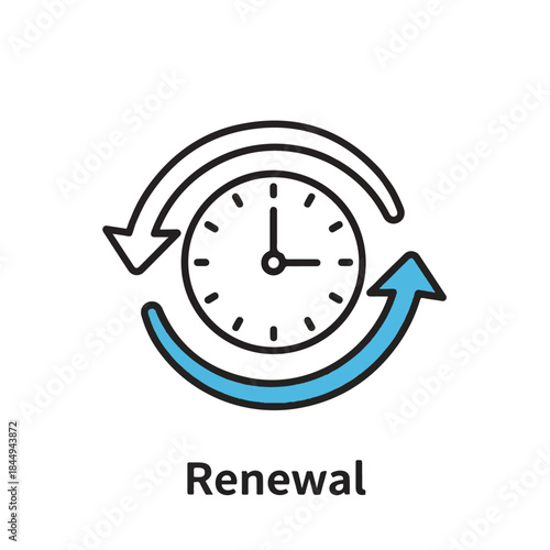 Clock Symbolizing Renewal and Time Cycle.