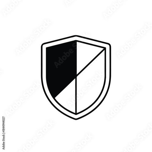 Free Download Black and White Shield Icon Graphic. - GFXLoad