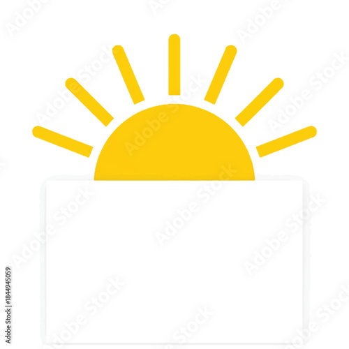 Yellow Sun Icon Simple Design Element.