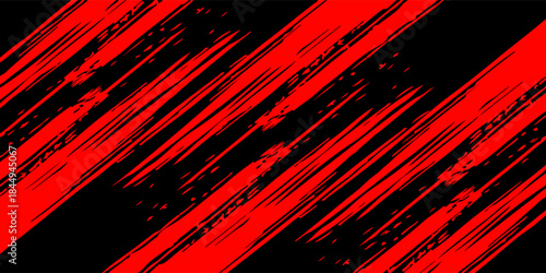 Aggressive Diagonal Red Paint Brush Strokes Background. Grunge Scratches Texture Vector
