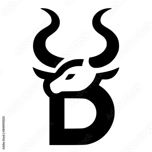 Buffalo letter B logo silhouette