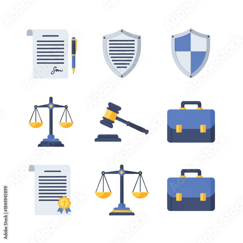 Law and Justice Icons Set for Business.