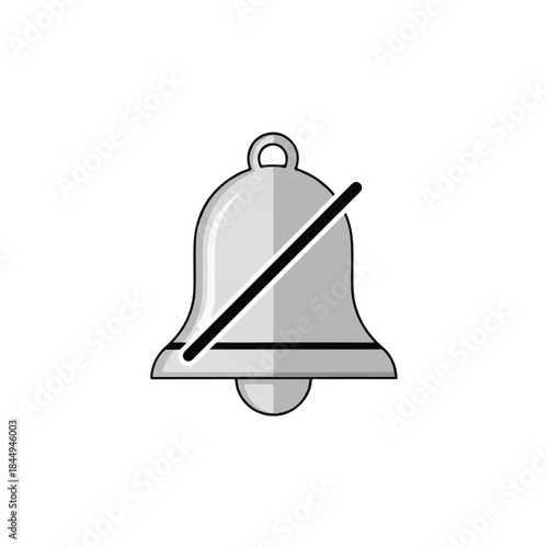 Silver Bell with Diagonal Line Illustration.