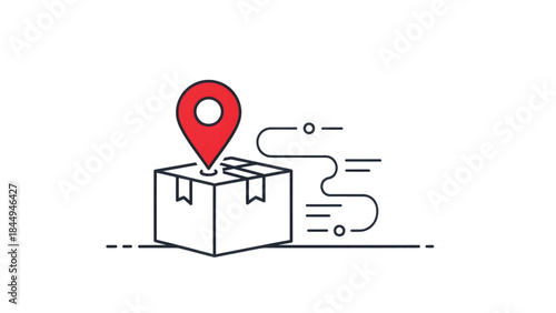 Package with Location Tracking and Shipping Illustration