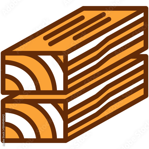 Beam Wood Dual Tone Color Icon, Mini Illustration Relate To Carpentry, Wood Industry. Use For Modern Concept, Ui, Ux Web And App Development.