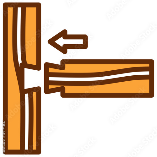 Groove Join Dual Tone Color Icon, Mini Illustration Relate To Carpentry, Wood Industry. Use For Modern Concept, Ui, Ux Web And App Development.
