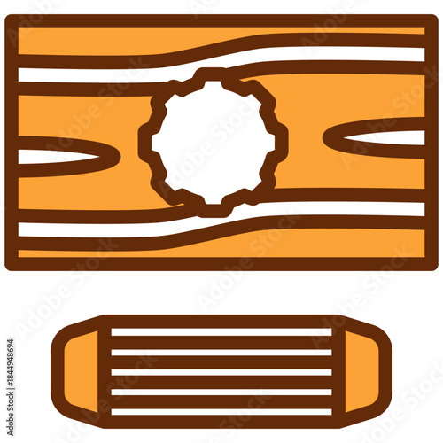 Dowel Pin Dual Tone Color Icon, Mini Illustration Relate To Carpentry, Wood Industry. Use For Modern Concept, Ui, Ux Web And App Development.