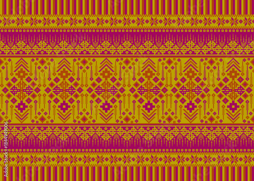 beautiful pixel tribal pattern inspired by each native pixel fabric like wayuu African native American southeast Asian traditional textile Thai silk pattern Aborigine Australian and Columbian fabric