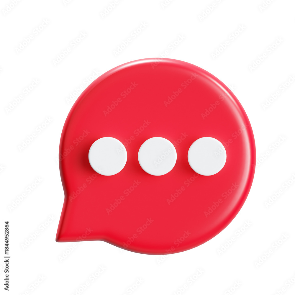 Fototapeta premium 3d render social media chat icon