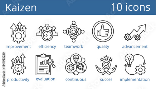 kaizen   icon vector illustration concept. outline style.