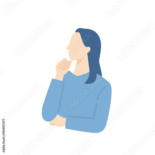 困るカジュアルな服装の女性