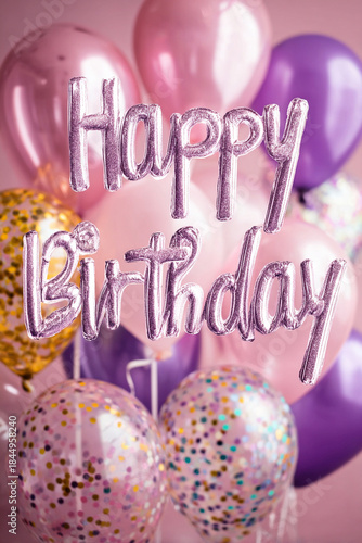 Birthday party background with the text 