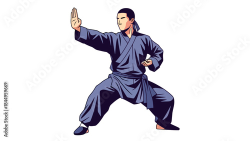 Martial Arts Practitioners Performing Kung Fu in Traditional Attire for Fitness and Discipline